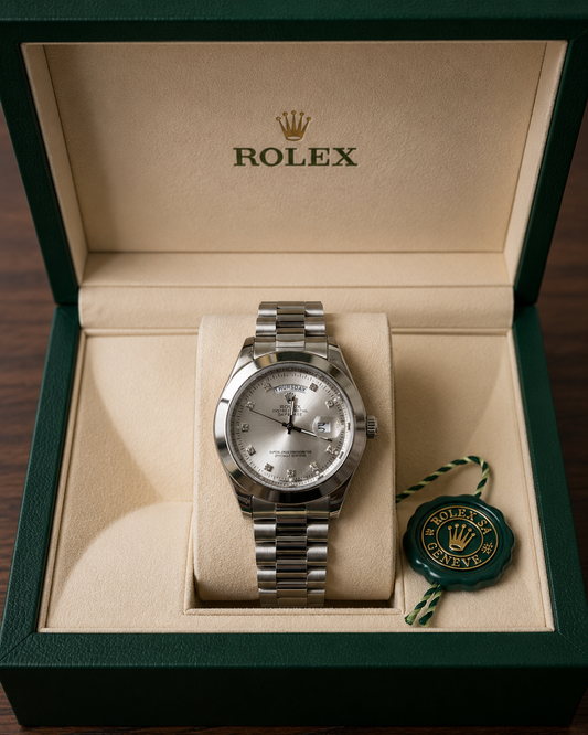 Luxury Silver Dial Crystal Marker Steel Strap Watch | Men’s Executive Collection