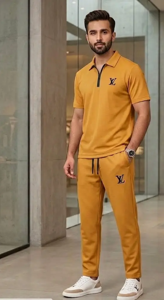 2-Piece Zipper Polo & Joggers Set