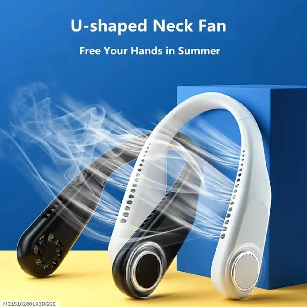 Portable U-Shaped Neck Fan | Hands-Free Rechargeable Bladeless Cooling Fan