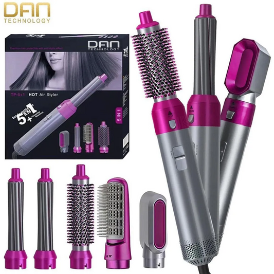 5-in-1 Hair Styler Kit - Professional Blow Dryer, Curler, and Straightener for Women