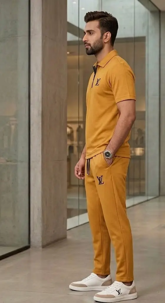2-Piece Zipper Polo & Joggers Set