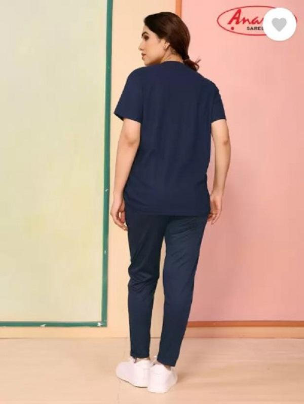 Women's Blue Slim Fit Tracksuit Set - Premium Micro Interlock Casual 2-Piece Jogging Suit