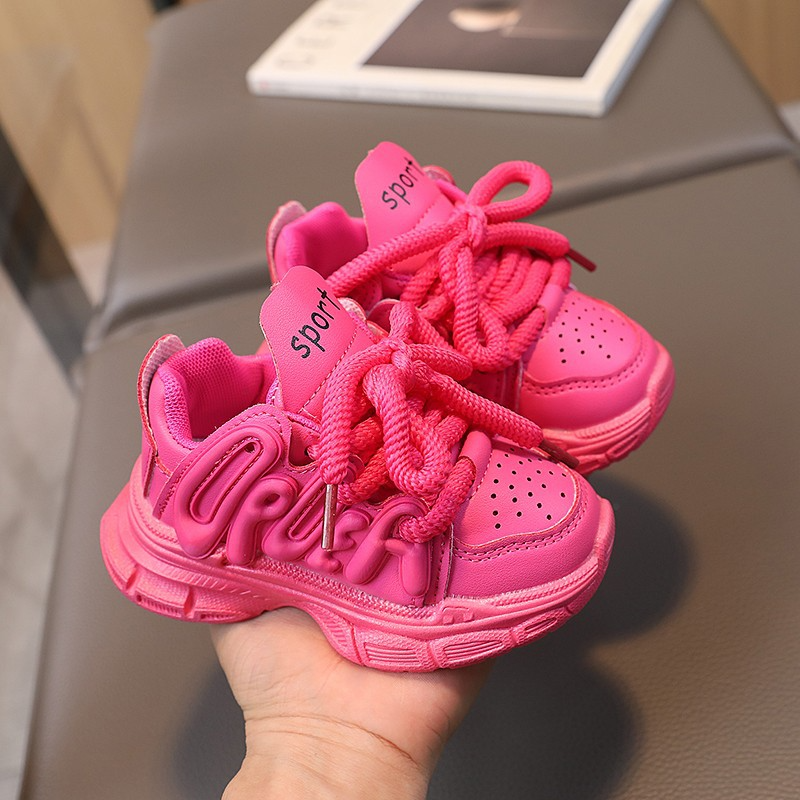 Kids Premium Pink Chunky Sneakers - Comfortable School & Playwear Sports Shoes