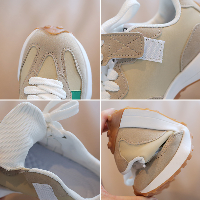 Kids White Korean Lace-Up Sports Shoes - Comfortable Casual Sneakers for Girls & Boys
