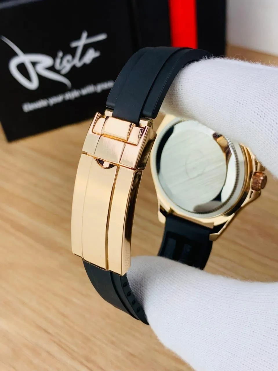 Men's Luxury Rolex Submariner Watch - Gold & Black Water Resistant