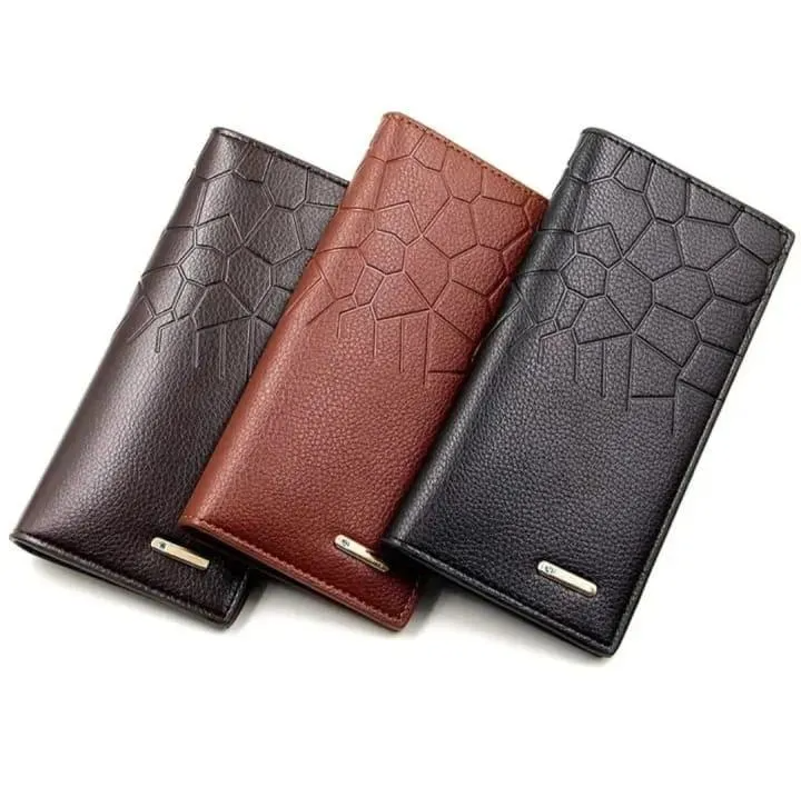 Premium Leather Wallet for Men - Stylish Croc Texture Slim Bifold Wallet