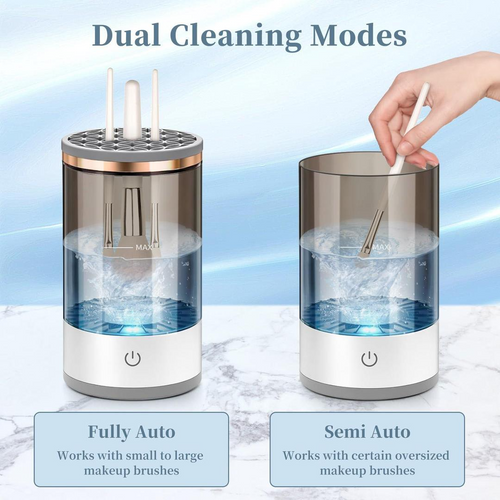 Automatic Electric Makeup Brush Cleaner & Dryer - Reusable No-Leak Eco-Friendly Spinner