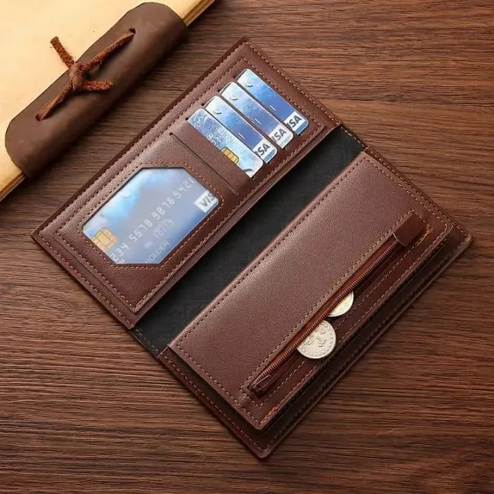 Premium Leather Wallet for Men - Stylish Croc Texture Slim Bifold Wallet