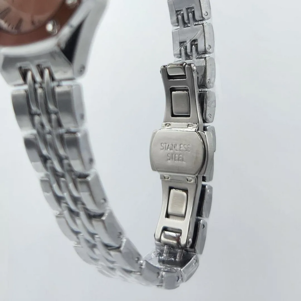 Luxury Women's Crystal-Bezel Watch - Silver Stainless Steel Rectangle Chain Wristwatch