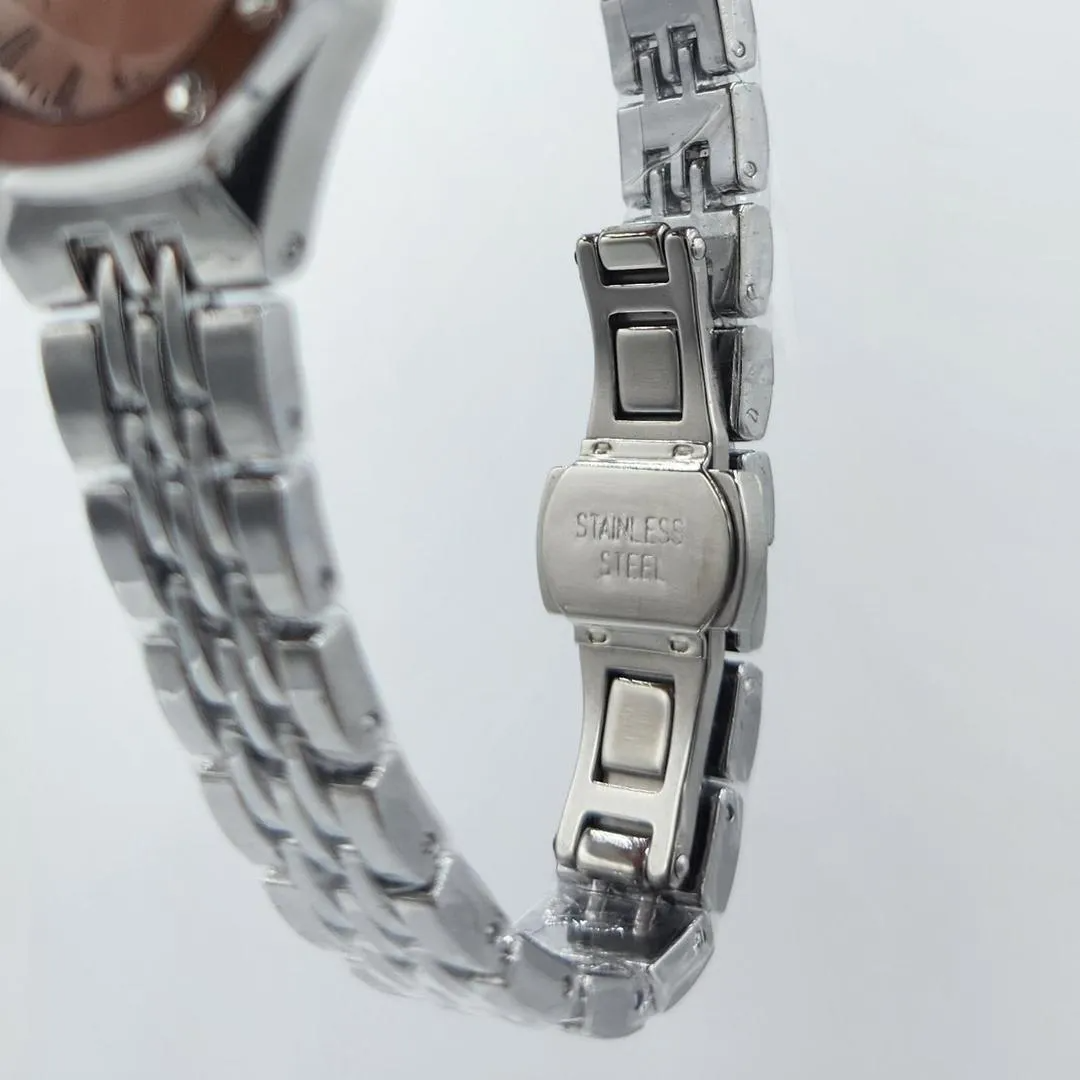Luxury Women's Crystal-Bezel Watch - Silver Stainless Steel Rectangle Chain Wristwatch