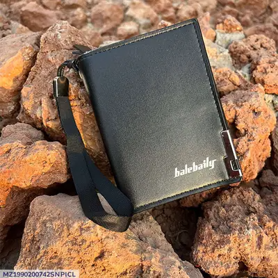 Premium Men's Leather Wallet - Compact Bi-Fold Slim Wallet with Zipper Closure